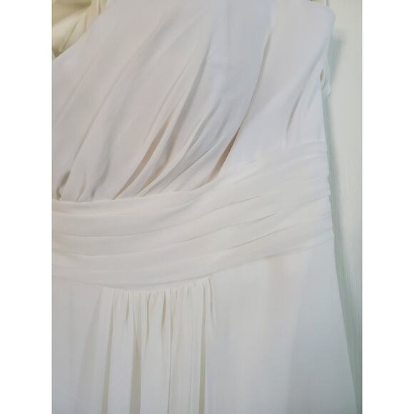 Bill Levkoff Ivory Formal Prom Bridesmaid Chiffon Long Maxi Dress, Size 12 - Picture 5 of 13